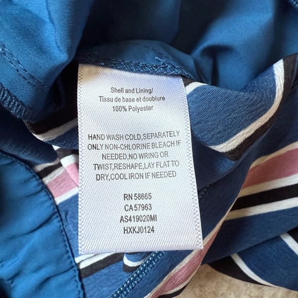 1901 Jumpsuit Romper Size XS Blue Pink Striped Casual Church Workwear Party Fall - Picture 8 of 13